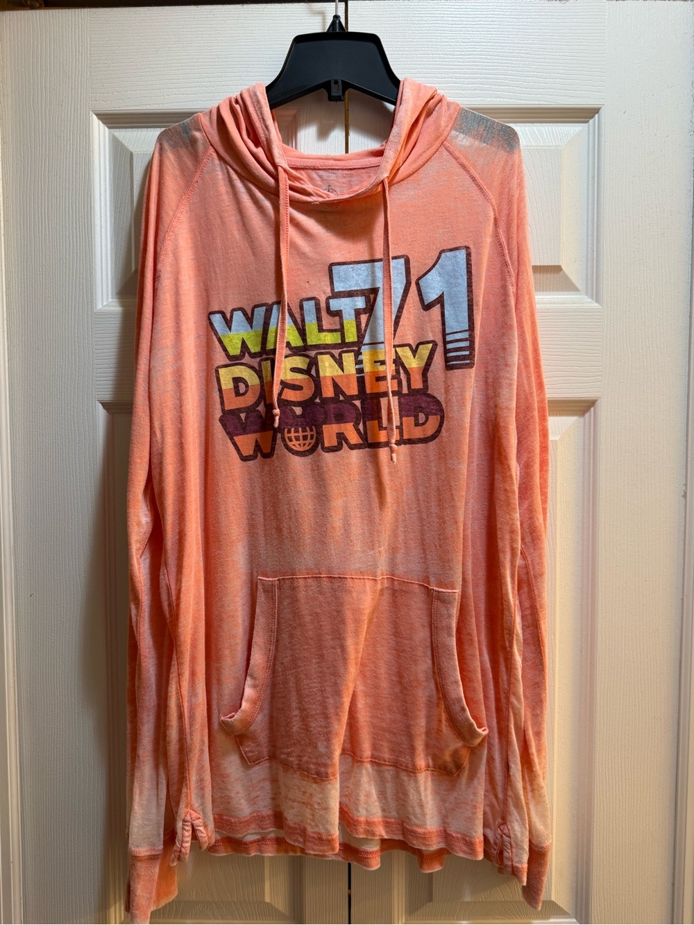 Large Disney Peach Walt Disney World Graphic Hooded Pullover